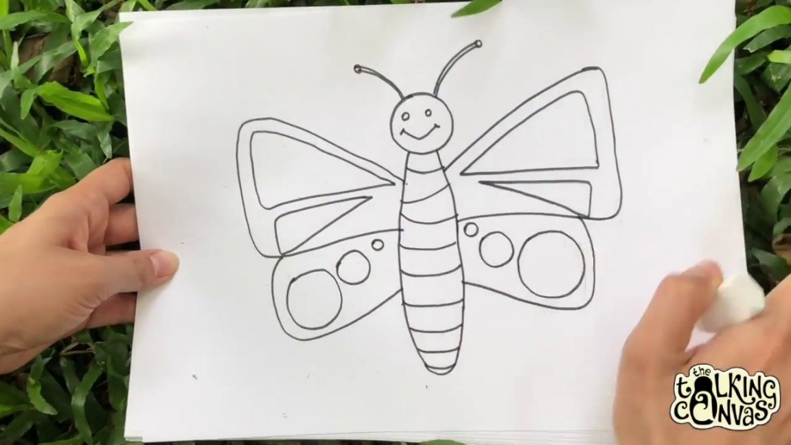 The Talking Canvas - How To Draw A Butterfly Using Shapes