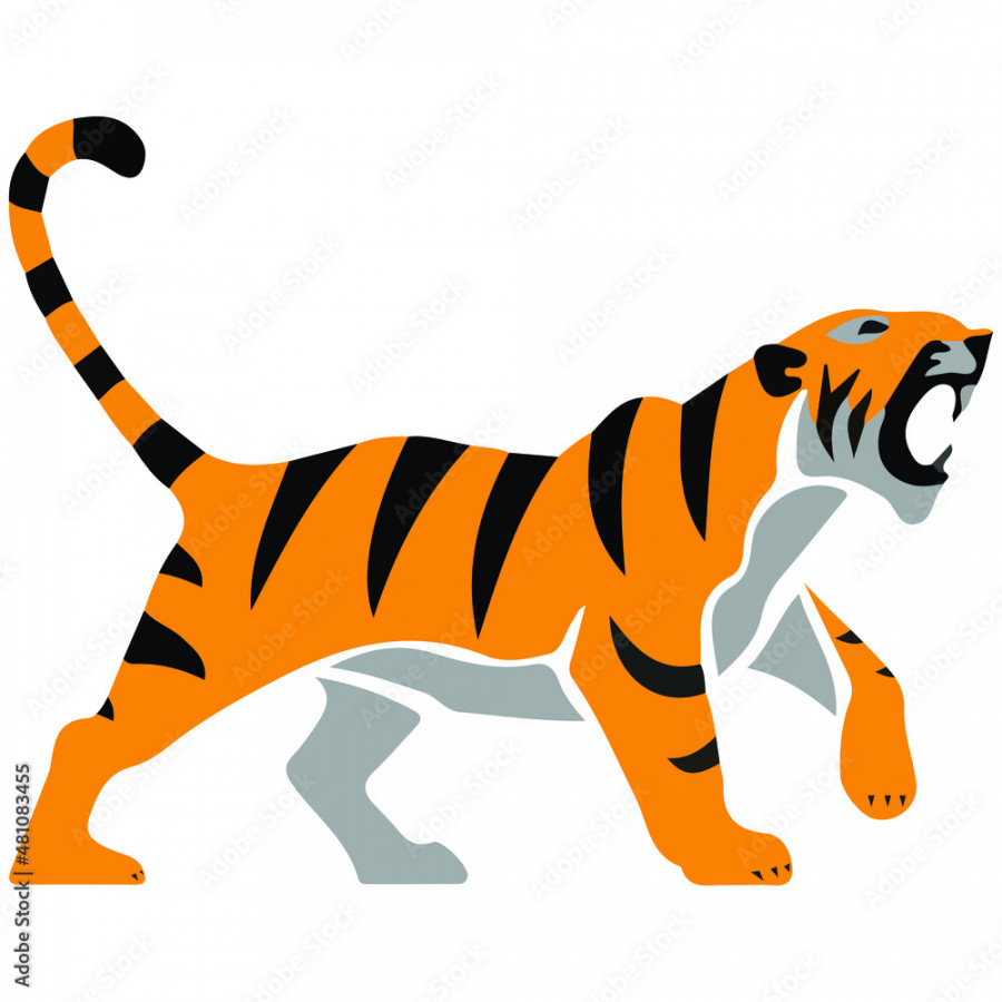 tiger drawing for the kids, roar of tiger, wildlife or wild animal