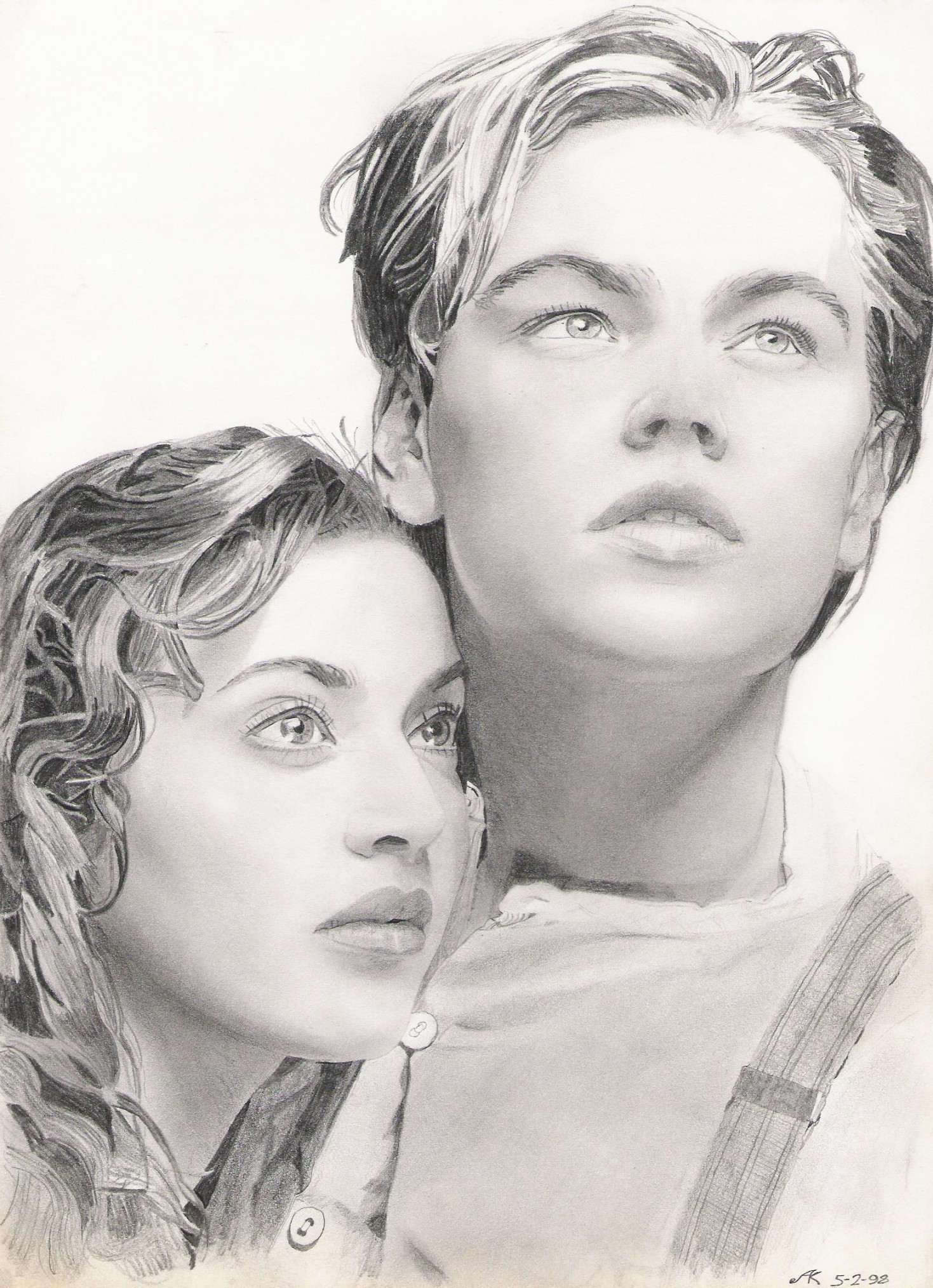 Titanic Fan Art: Rose and Jack drawing  Portrait sketches