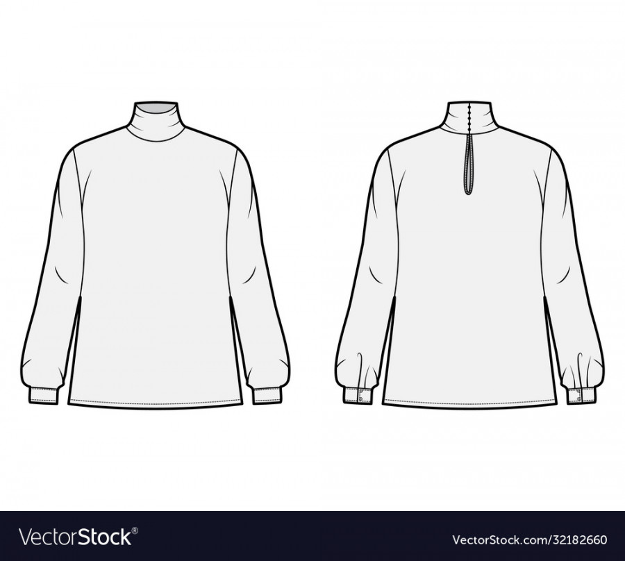 Turtleneck blouse technical fashion Royalty Free Vector