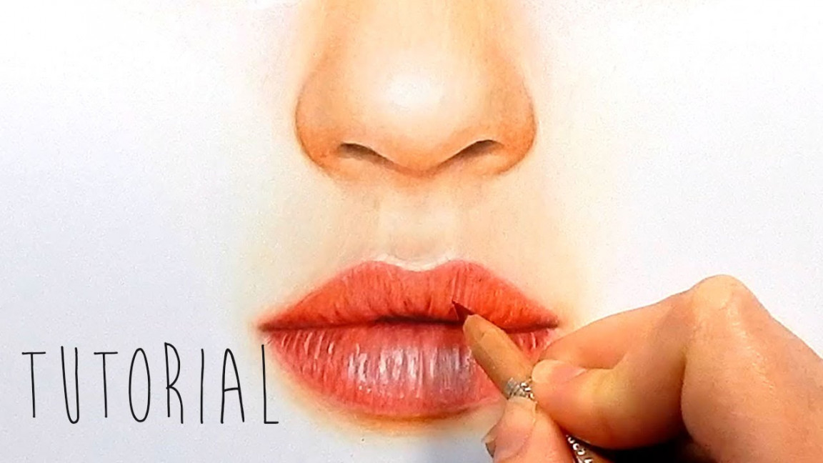 Tutorial  How to draw, color realistic lips with colored pencils - step by  step  Emmy Kalia