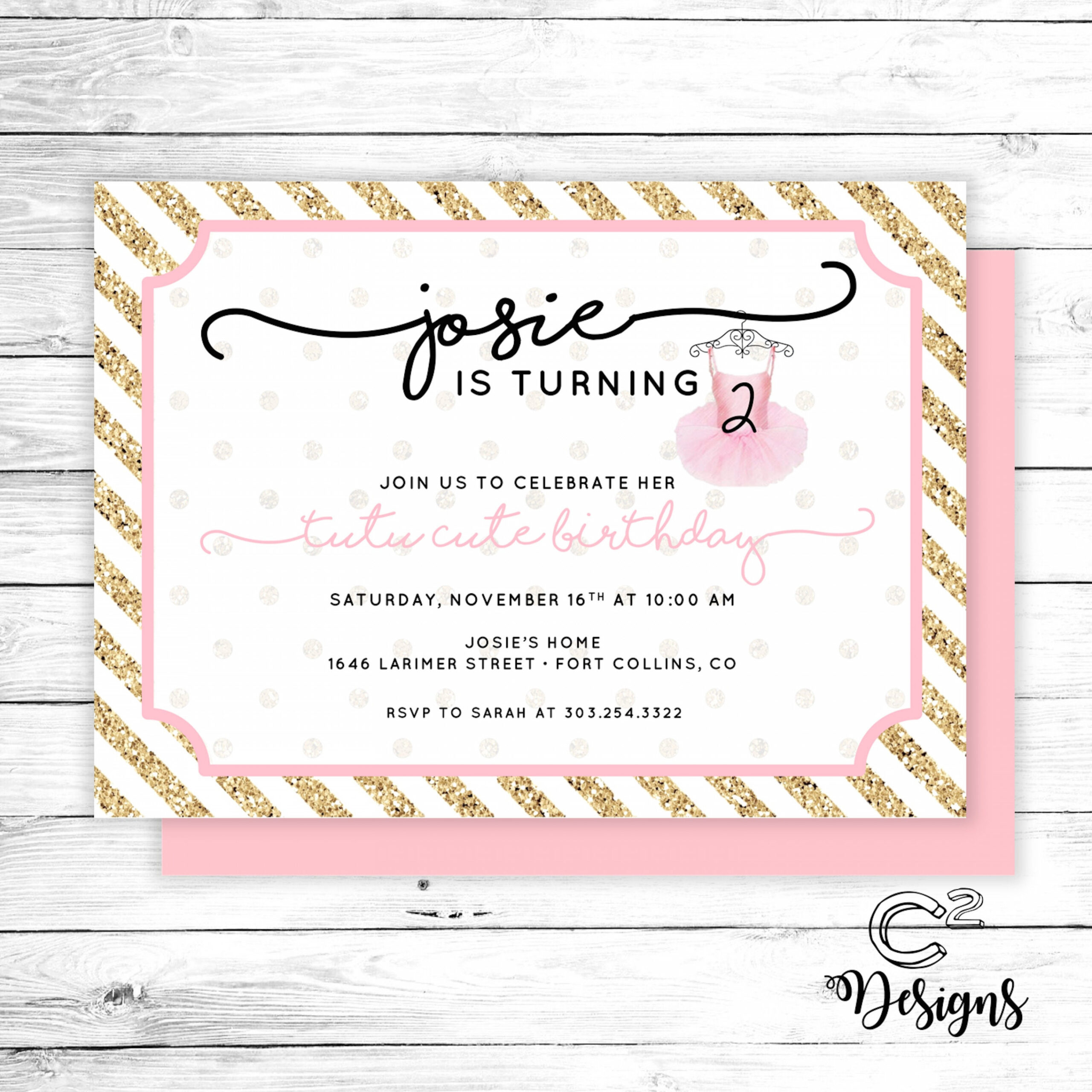 Tutu Cute Birthday Party Invitation