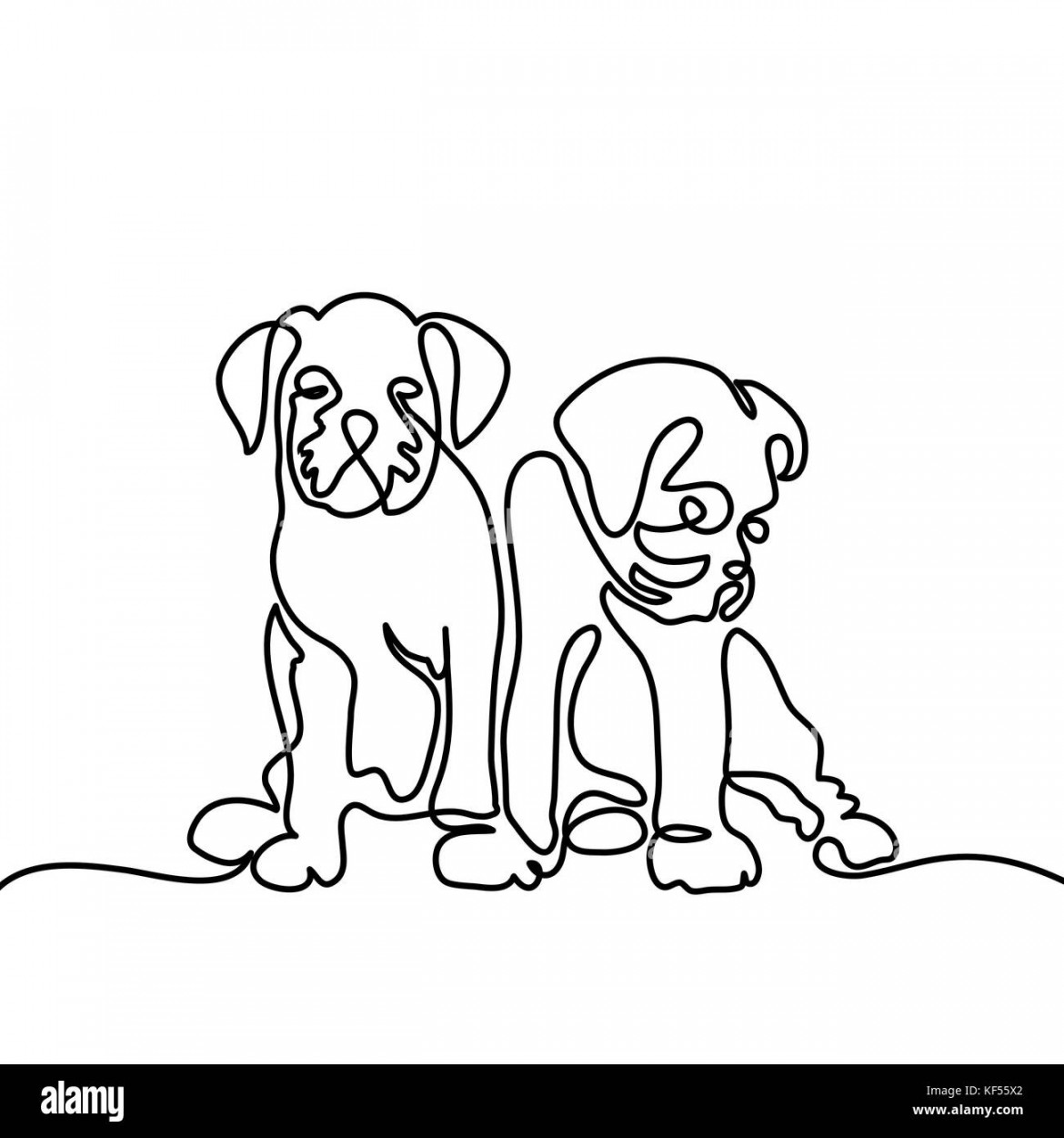 Two sitting dogs Stock Vector Images - Alamy