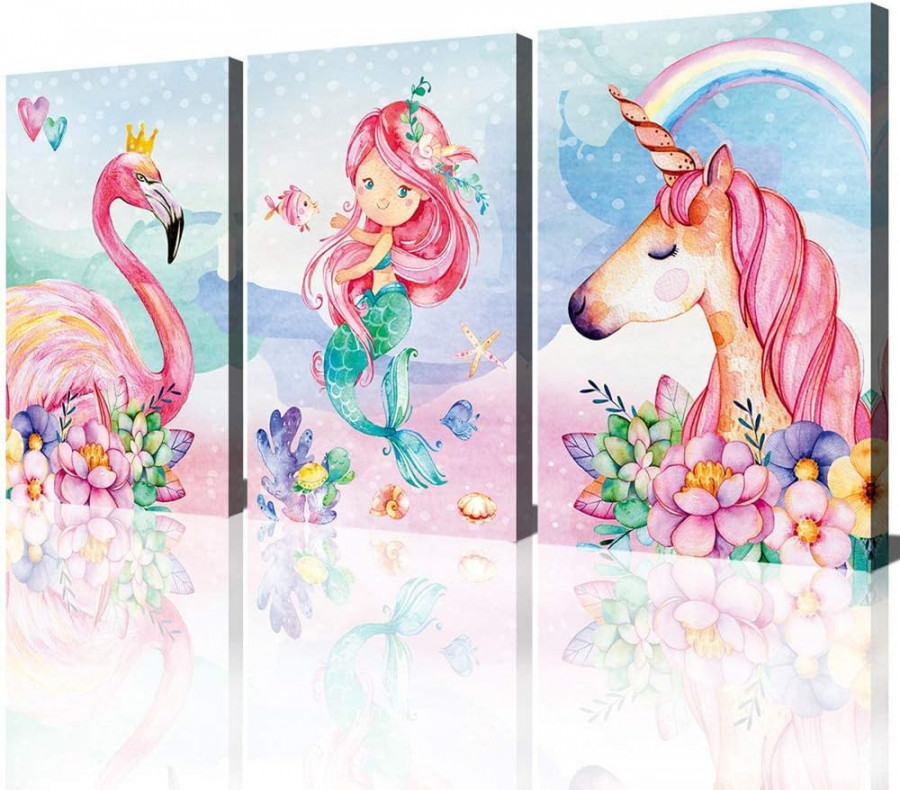 Unicorn Wall Decor Pictures Pink Girls Room Bedroom Germany  Ubuy