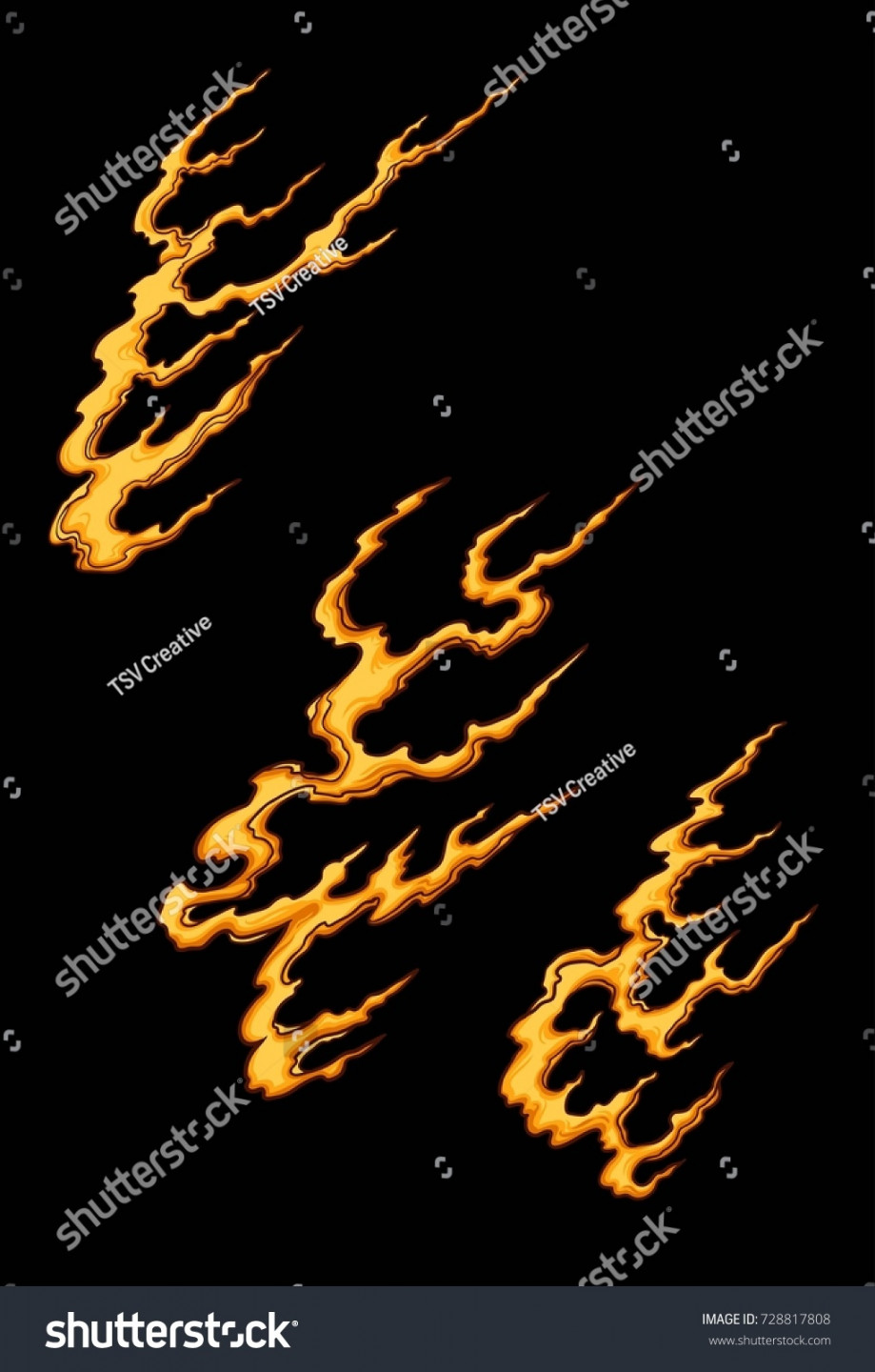 Vector Illustration Japanese Fire Tattoo Style Stock Vector