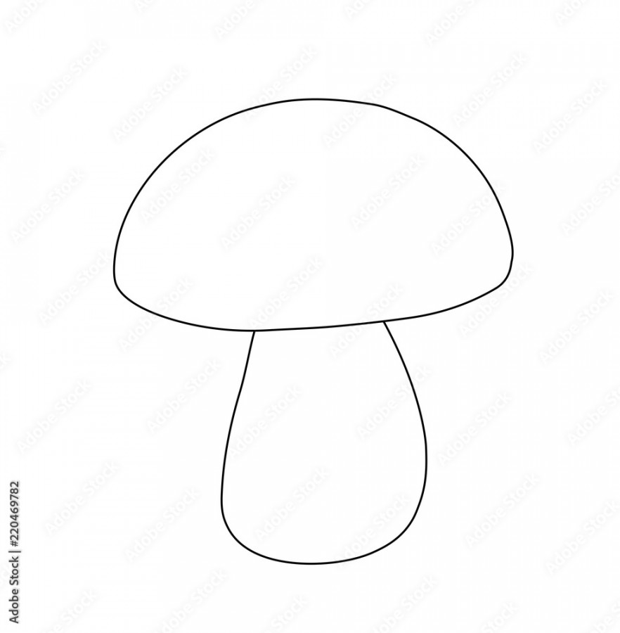 vector outline mushroom, for coloring