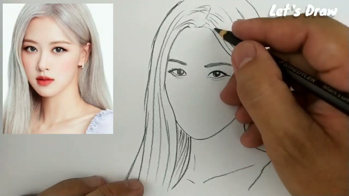 VERY EASY ,real time rose drawing blackpink kpop girlband from south korea