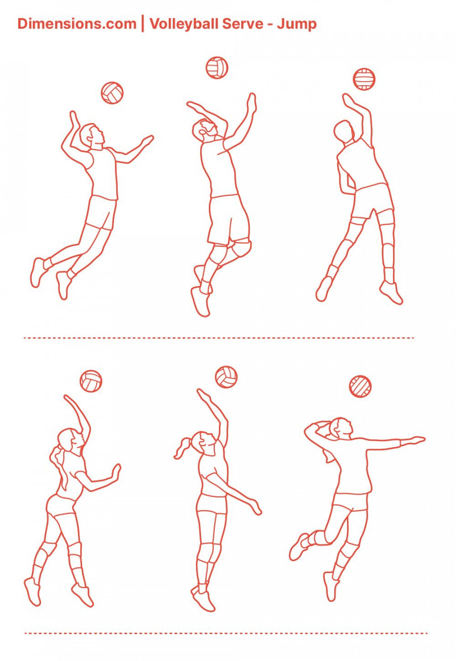 Volleyball Jump Serve  Volleyball drawing, Volleyball pictures