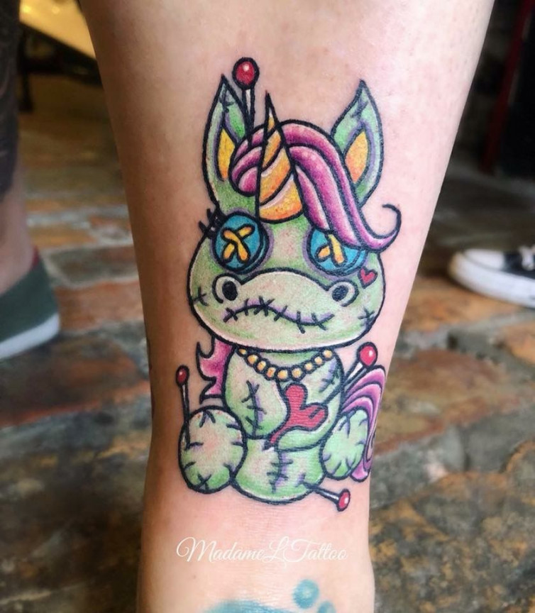 Voodoo unicorn doll  Doll tattoo, Voodoo doll tattoo, Unicorn tattoos