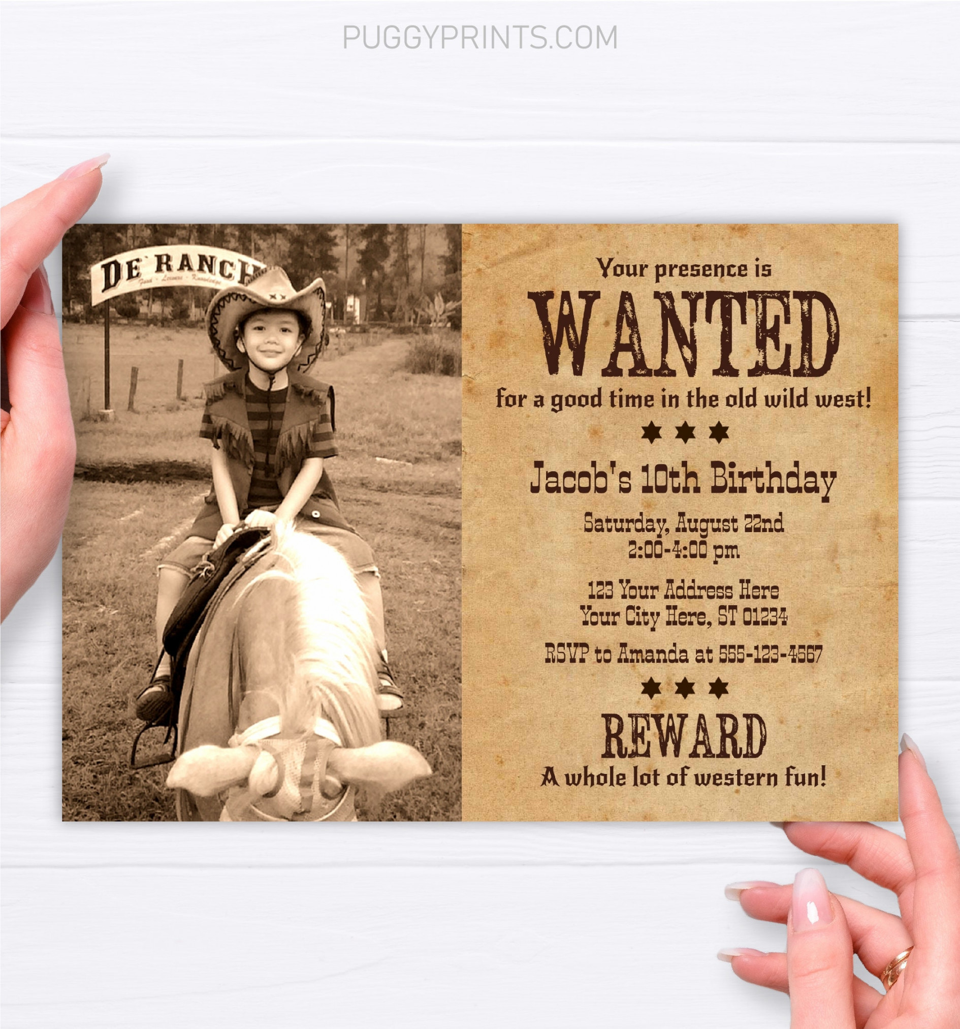 Wanted Poster Invitation Wanted Birthday Invitation Western - Etsy