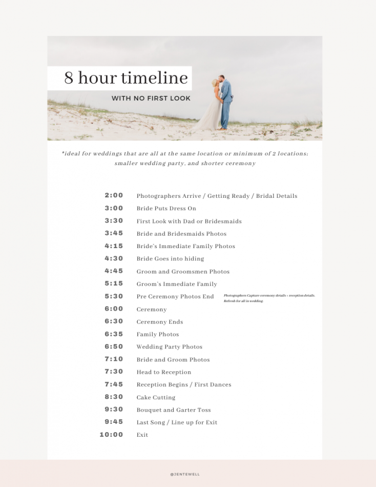 Wedding Day Timeline Example Free Canva Download