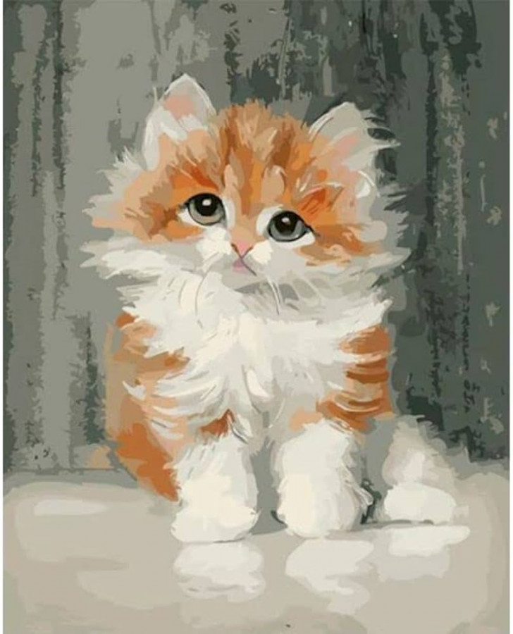 XINYUWZ Cat Painting by Numbers Animal Hand-Painted Kits Canvas