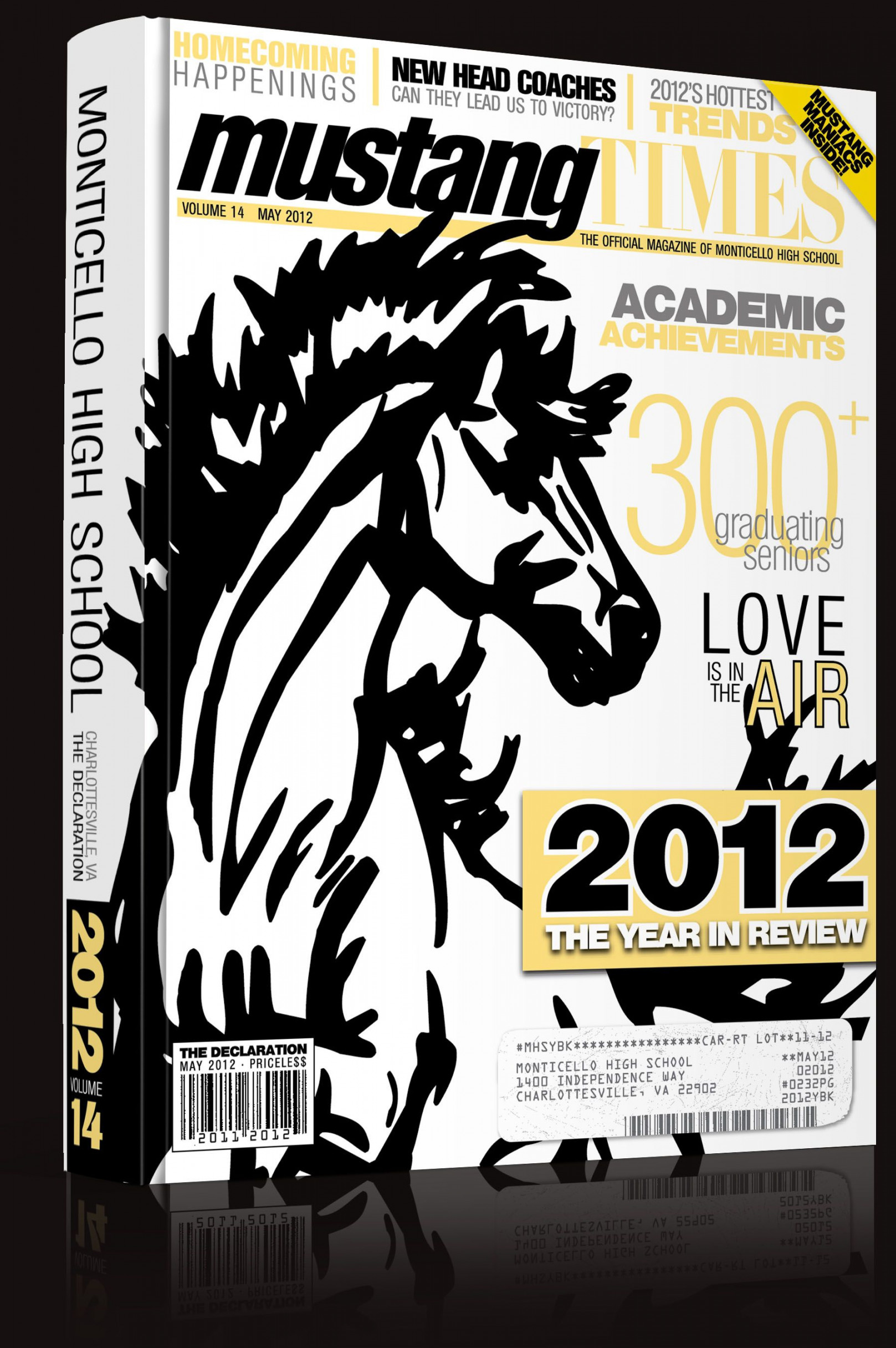 Yearbook Cover - Monticello High School - "Mustang Times" Magazine