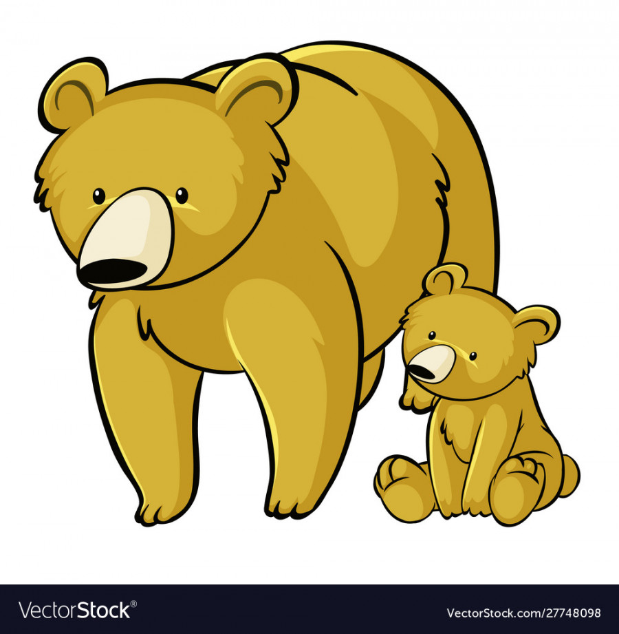 Yellow bears on white background Royalty Free Vector Image