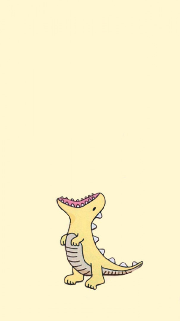 Yellow dino wallpaper  Cartoon wallpaper iphone, Cute patterns