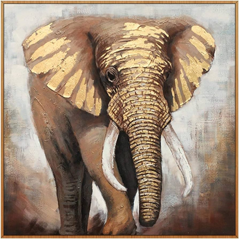 YOKOU Abstract Golden Elephant Wall Art Paintings on Canvas Posters and  Prints Artwork Pictures Bedroom Living Room Home Decor  x  cm (. x