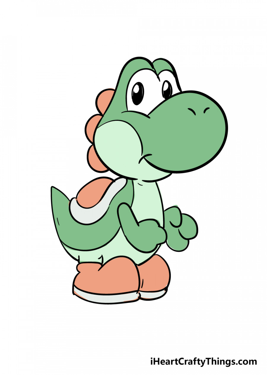 Yoshi Drawing - How To Draw Yoshi Step By Step