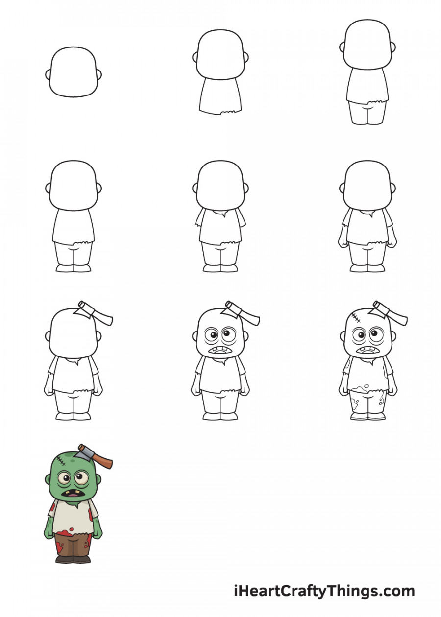 Zombie Drawing - How To Draw A Zombie Step By Step