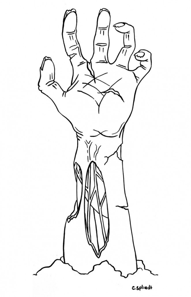 Zombie hand, Zombie drawings, How to draw hands