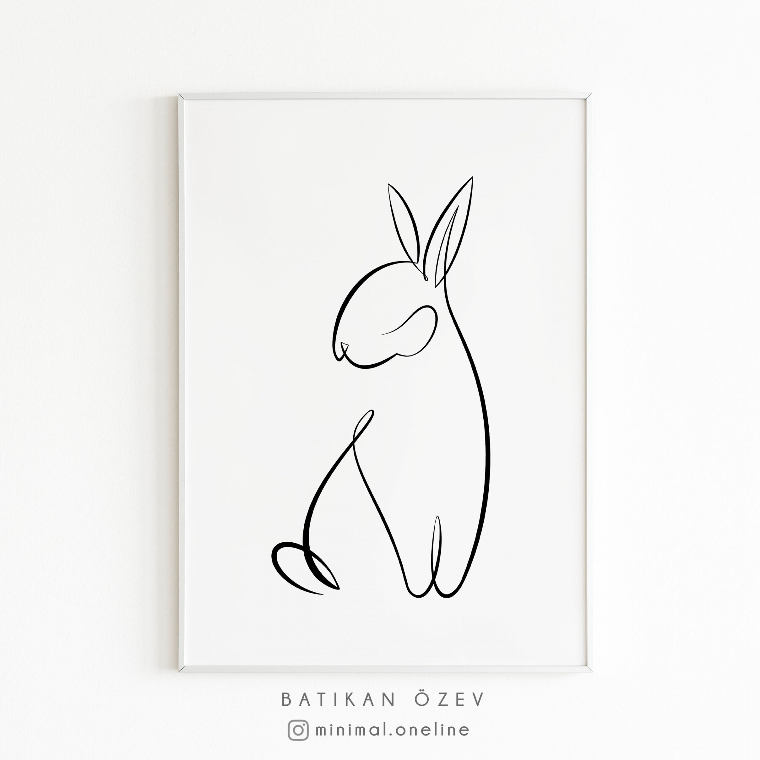 Abstract Rabbit Figure Art, Rabbit Drawing, One Line Drawing