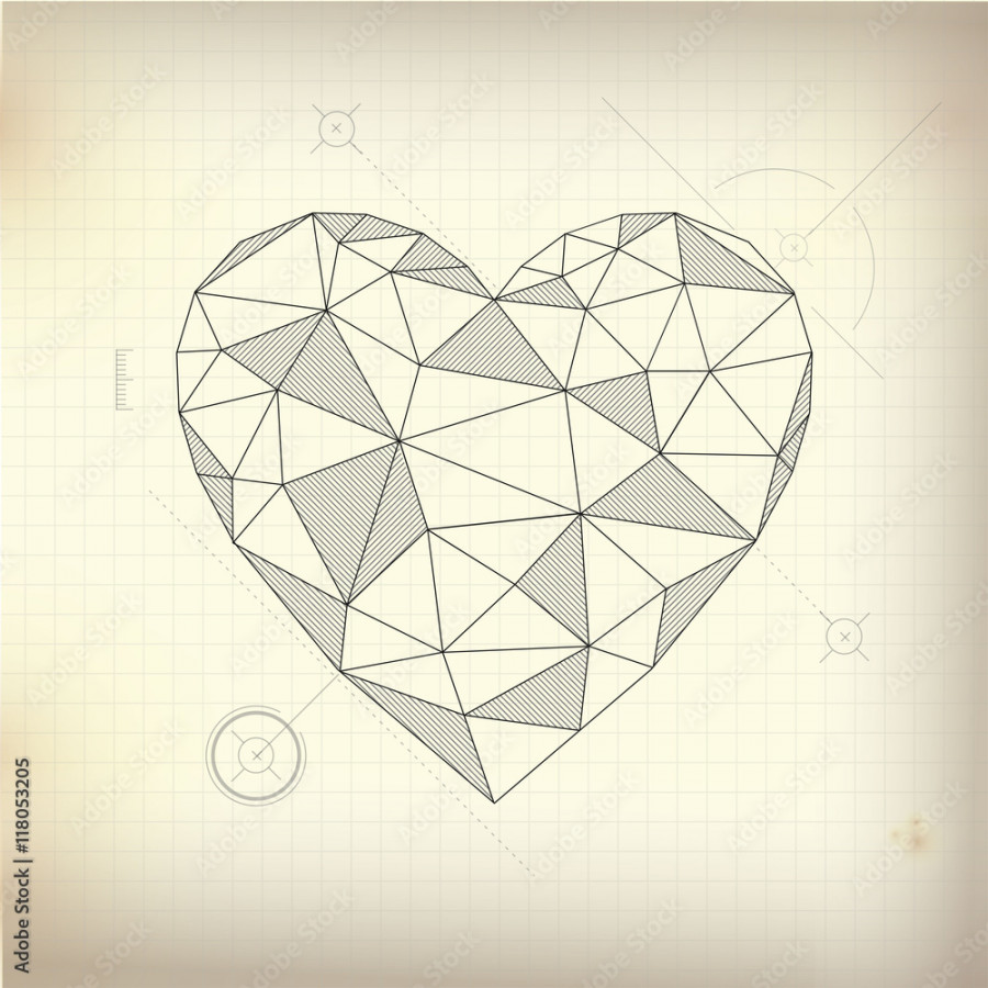 abstract science, drawing of heart symbol Stock-Vektorgrafik