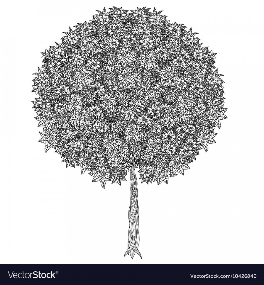 Abstract tree drawing Royalty Free Vector Image