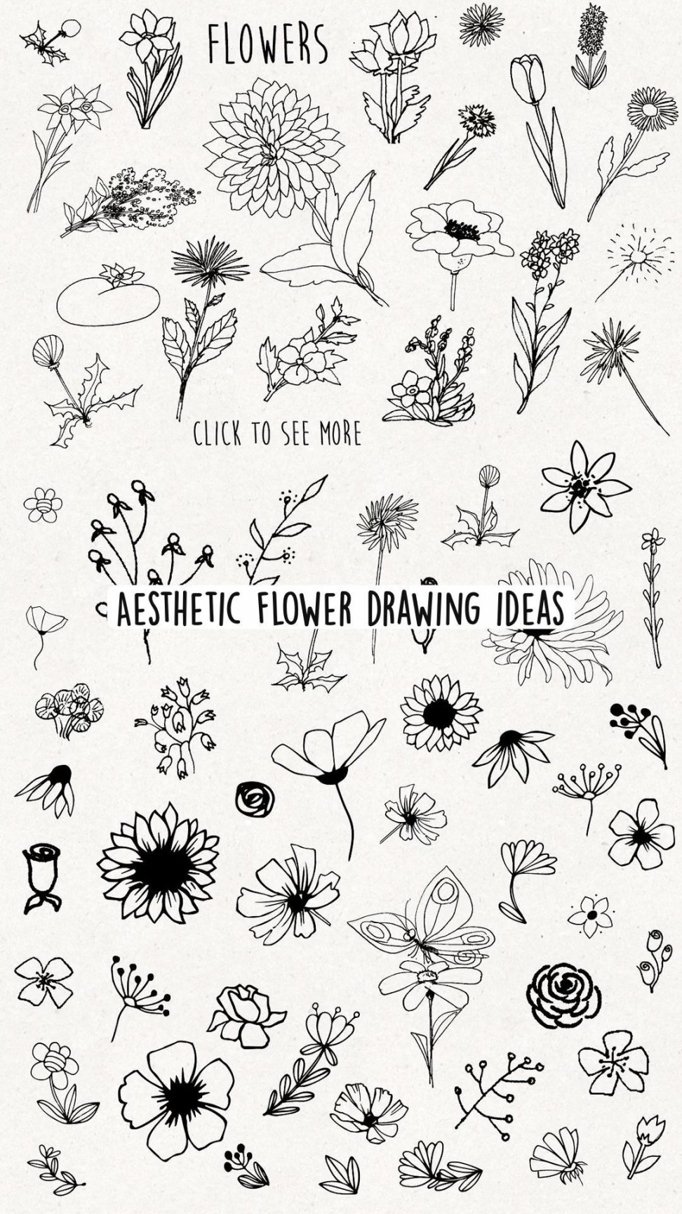 Aesthetic flower drawing ideas