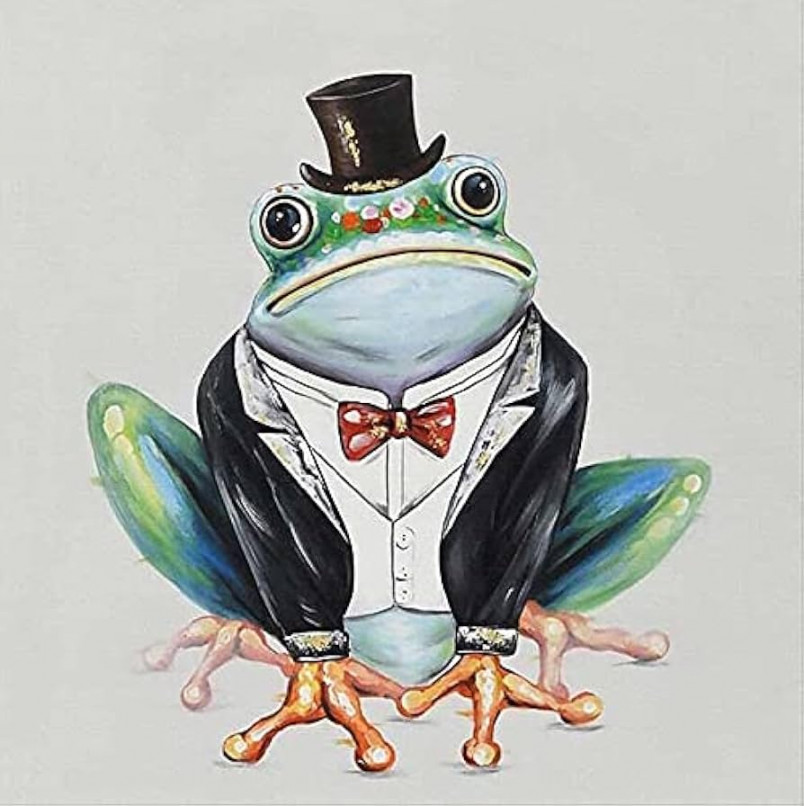 Animal Colourful Frog Oil Pictures Painting Colours by Numbers Acrylic  Paint Drawing on Canvas Wall Hand-Painted Home Decor A  x  cm