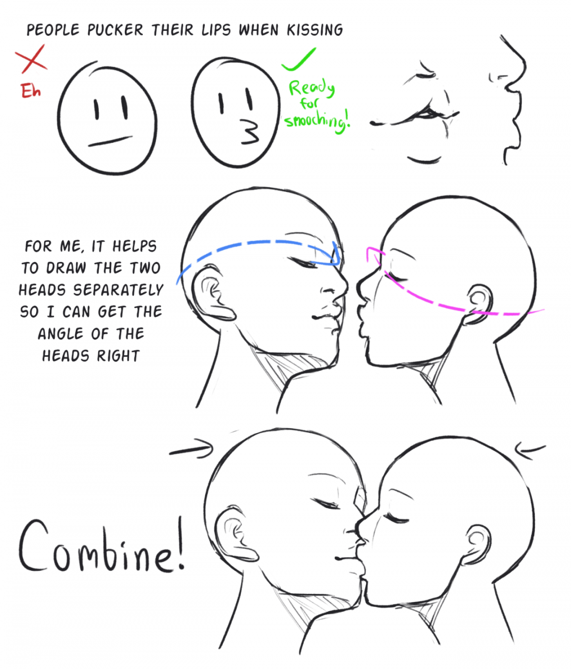 Art Tutorials & References  Kissing reference, Art tutorials