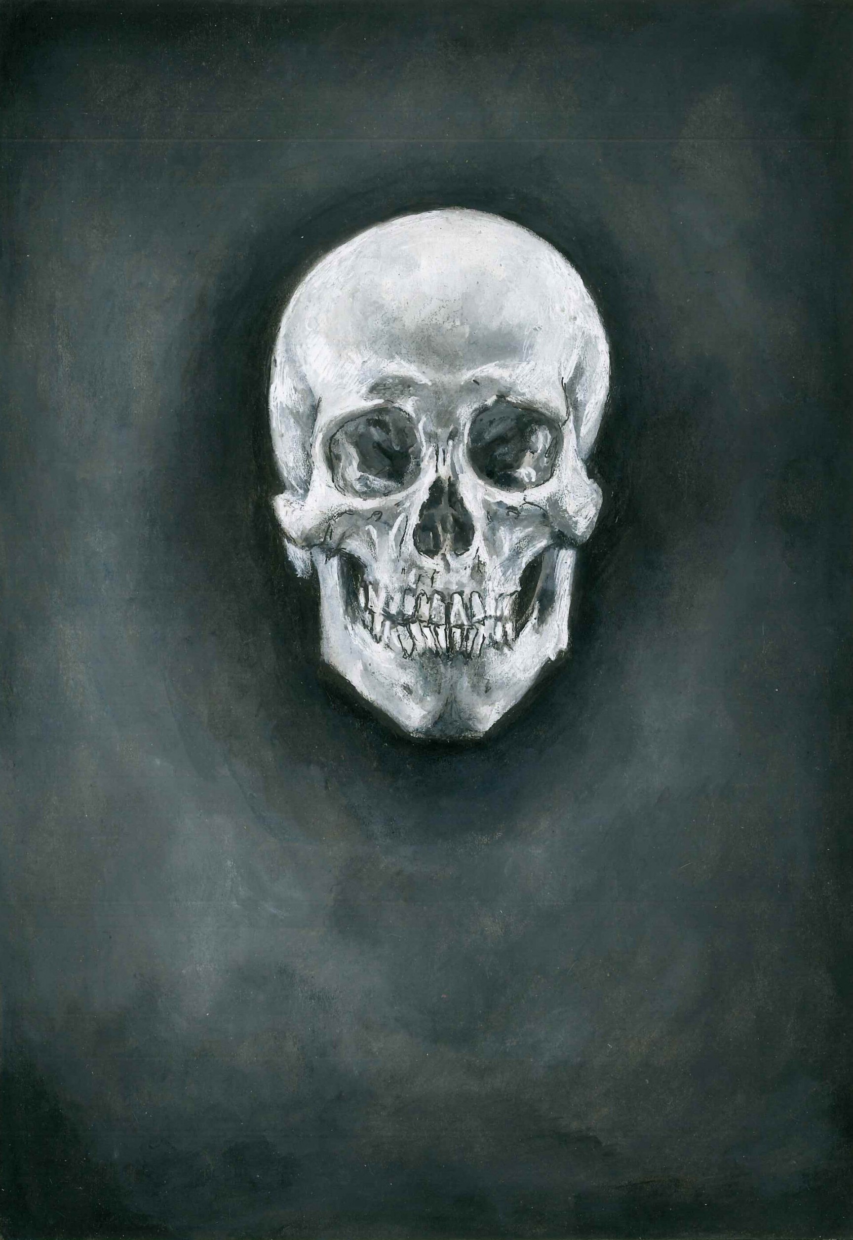 ArtStation - A skull - acrylic painting