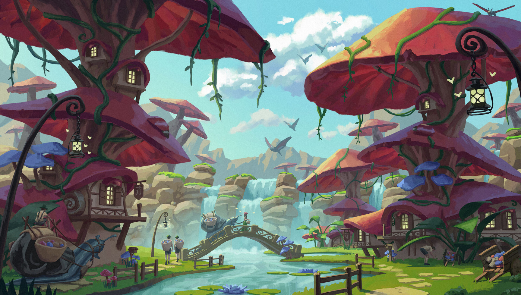 ArtStation - Fantasy Mushroom Village