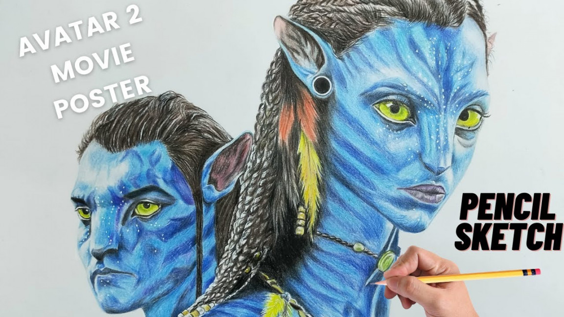 AVATAR  THE WAY OF WATER MOVIE POSTER DRAWING  PENCIL SKETCH DRAWING   STEP BY STEP DRAWING