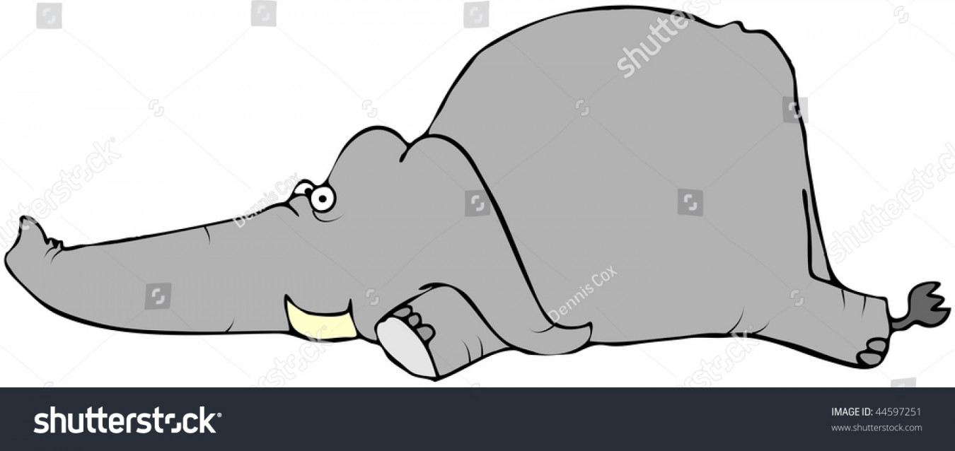 Baby Elephant Laying Down: Stockillustration   Shutterstock