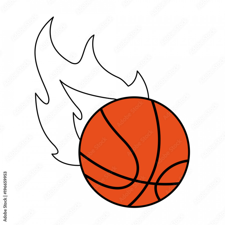 Basketball ball on fire vector illustration graphic design vector