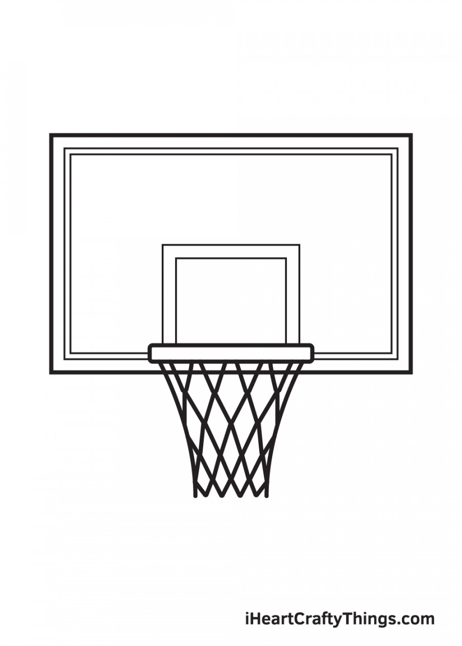 Basketball Hoop Drawing - How To Draw A Basketball Hoop Step By Step