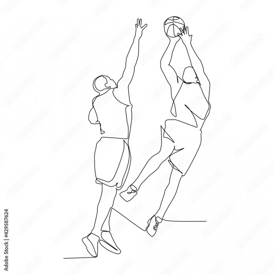 basketball player block an other player from shooting the ball