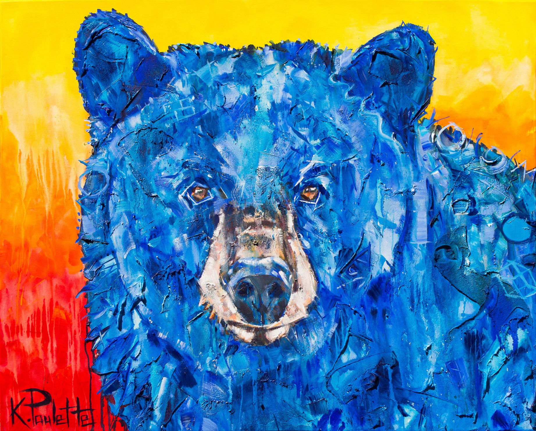 Bear painting abstract animal art - Hydrodynamic Soul