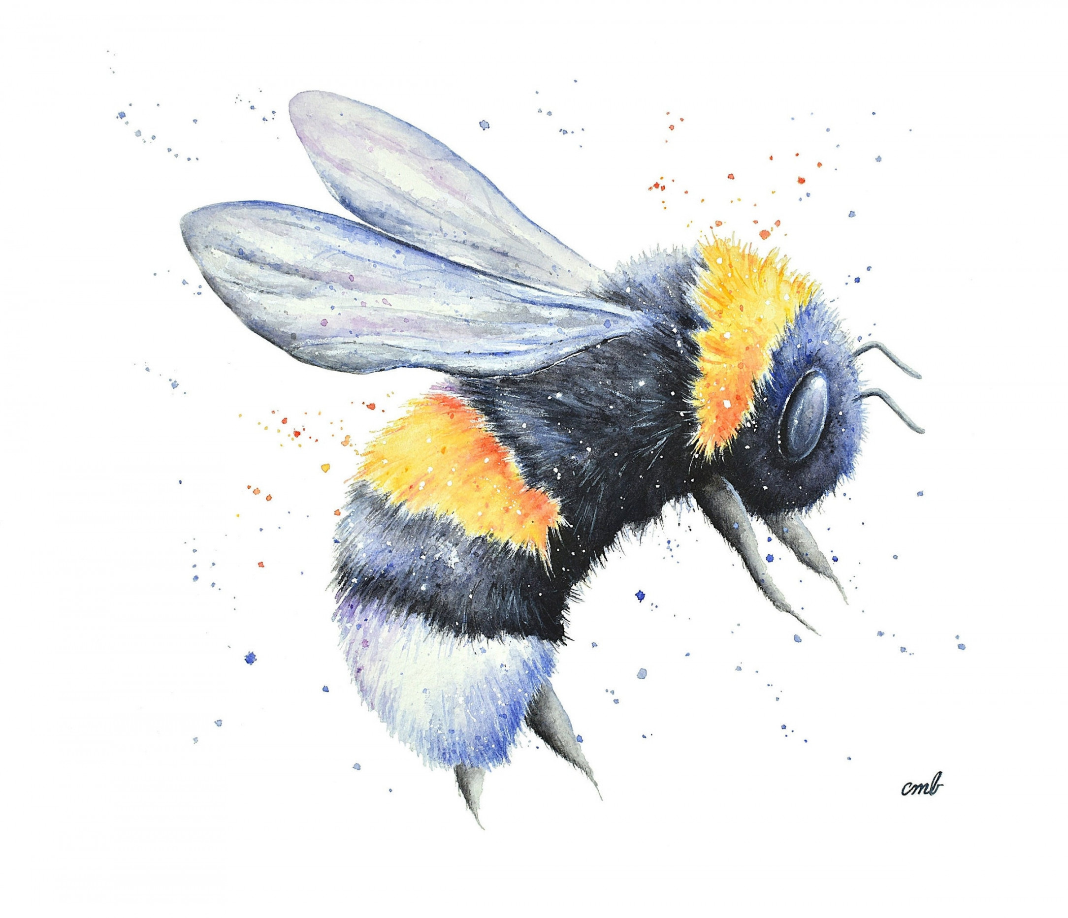Bee Watercolor Print Bee Watercolor, Bumblebee Painting, Bee Print,  Bumblebee Print, Bee Illustration, Bee Painting, Bee Artwork, Save Bees