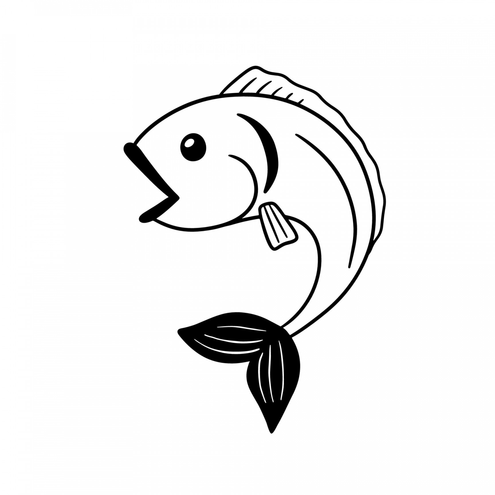 Black and white fish drawing