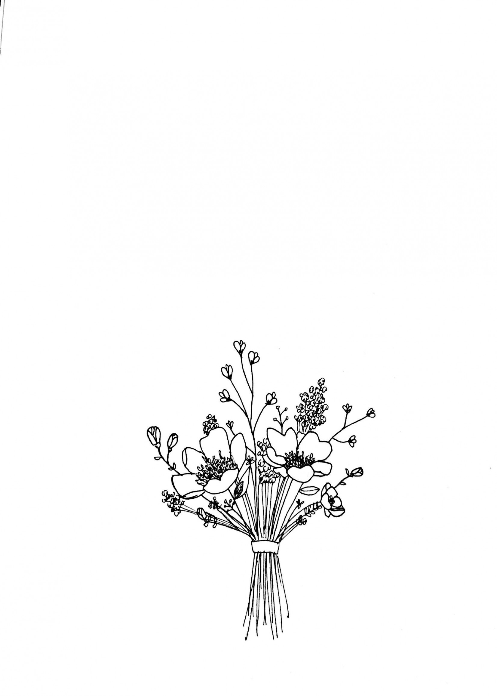 Bouquet flower sketch  Flower sketches, Flower drawing, Line art