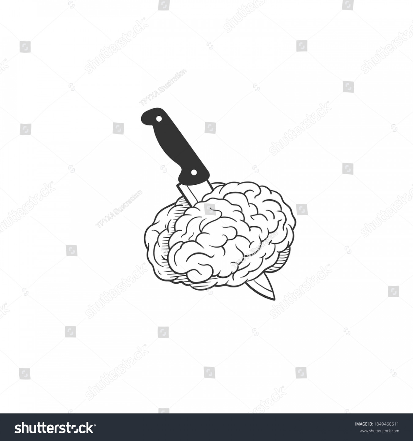 Brain Knife Can Be Used Sketch Stock Vector (Royalty Free