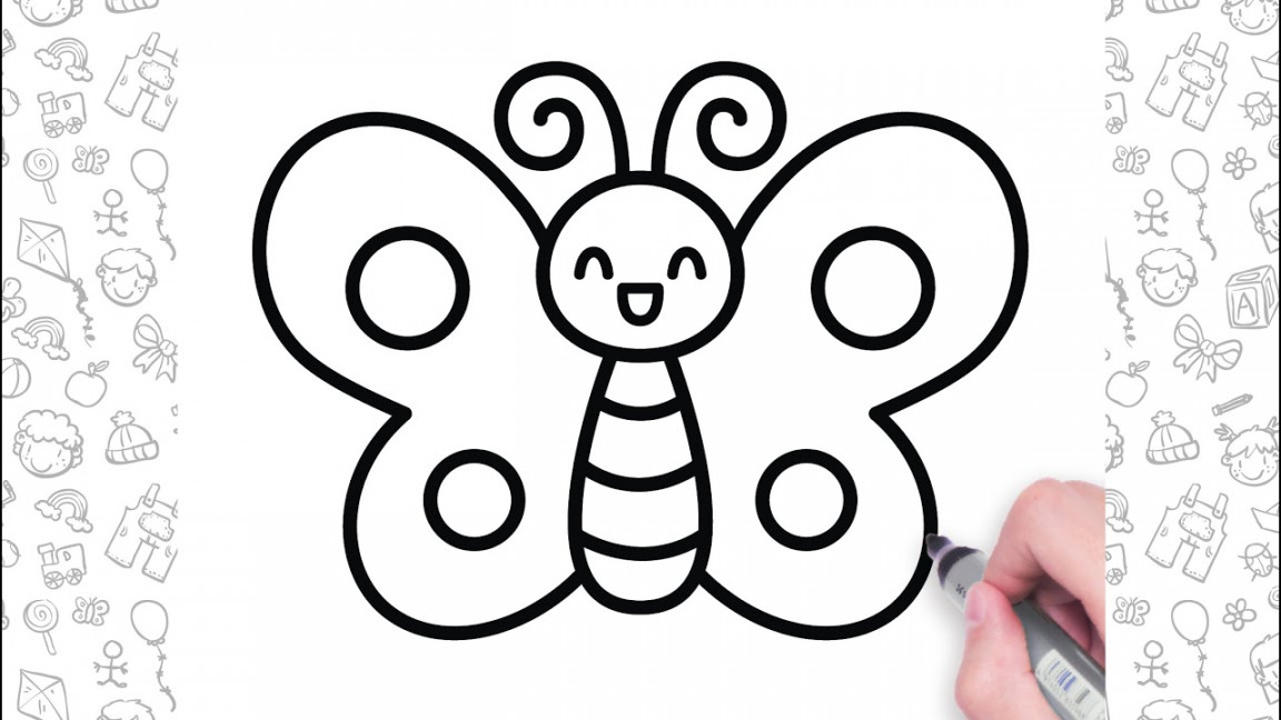 Butterfly Drawing Easy Step by Step  Easy Drawings For Kids