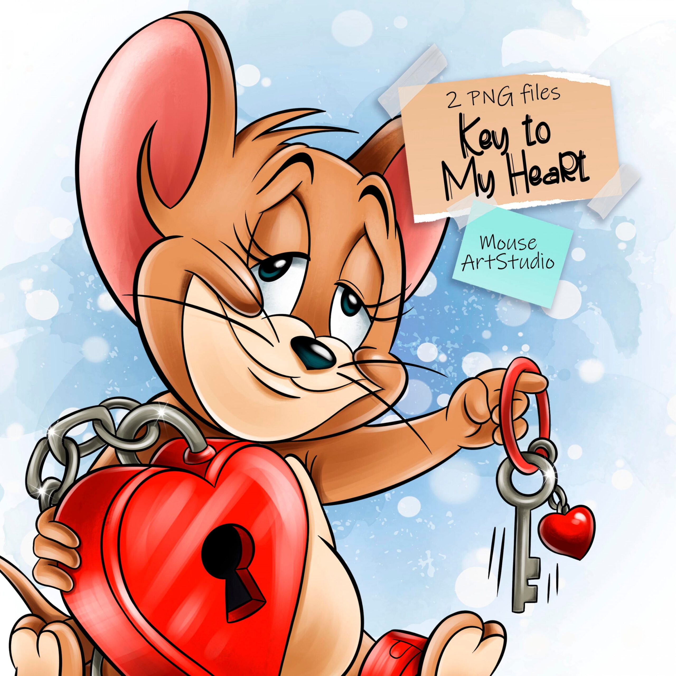 Buy The Key to My Heart, Jerry PNG, Happy Valentine
