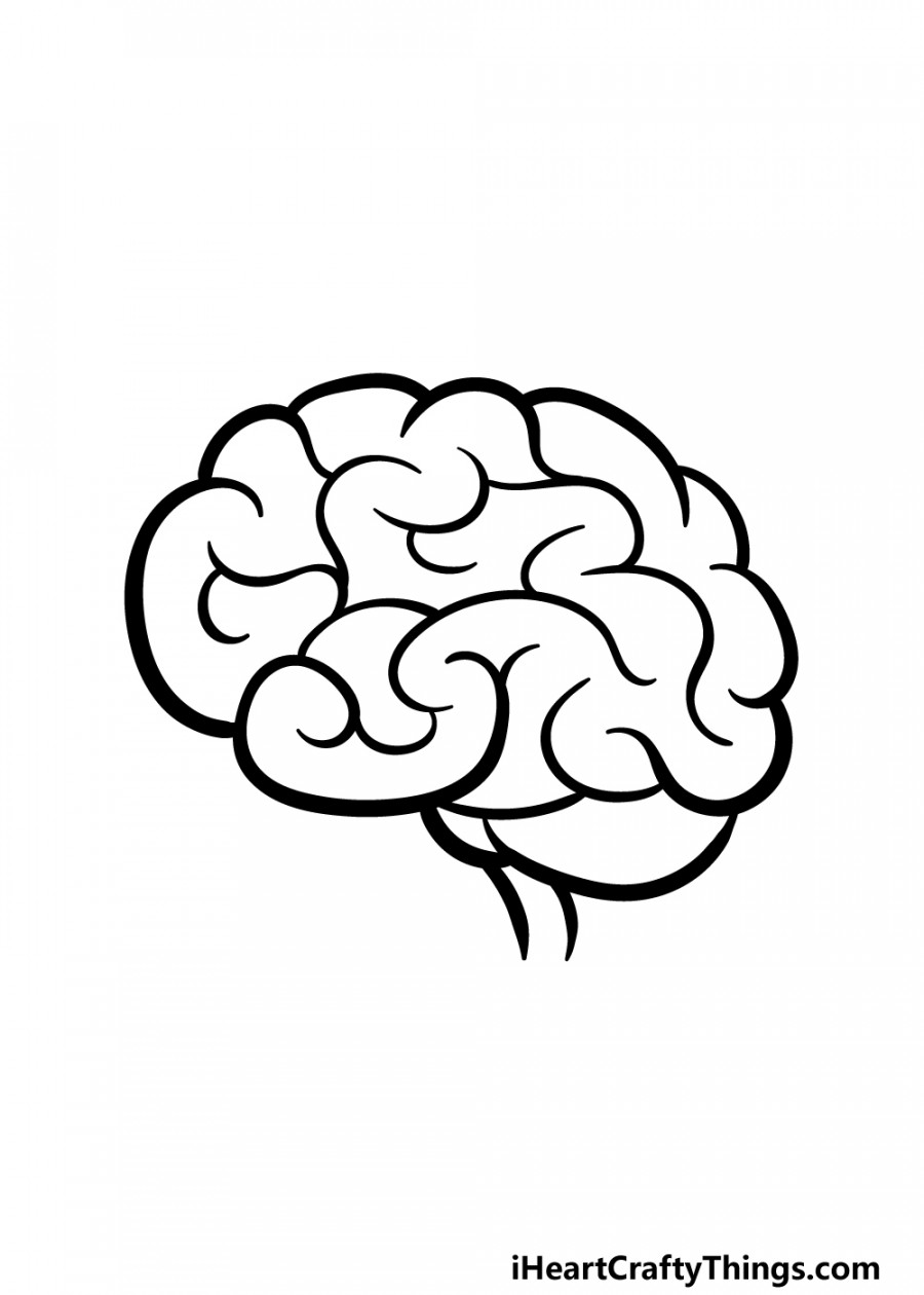 Cartoon Brain Drawing - How To Draw A Cartoon Brain Step By Step