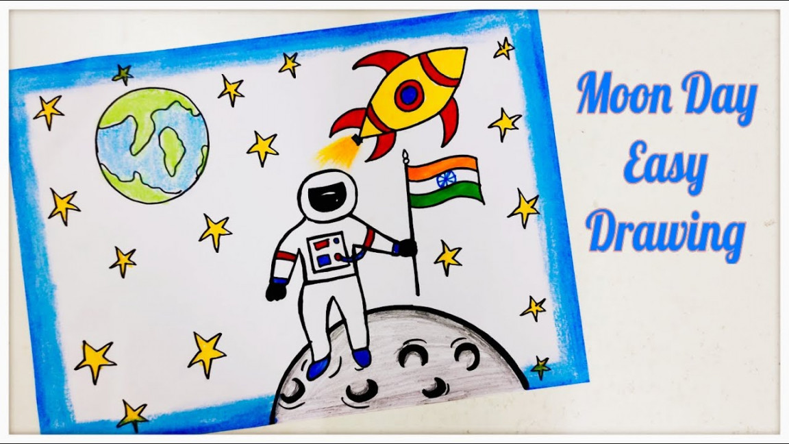 Chandradinam Poster  Moon Day Poster Drawing  Moon Day Drawing  SM  Creative Zone