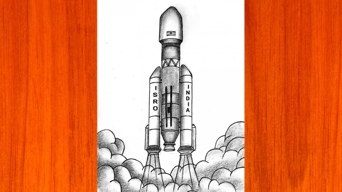 Chandrayaan  rocket drawing easy 🚀 How to draw chandrayaan  rocket   Pencil drawing