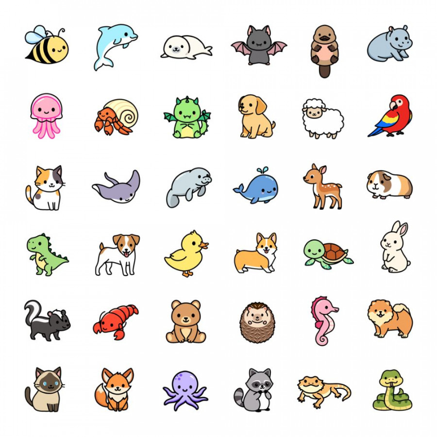 choose large sticker! Mega Cute Animals #" Sticker for Sale by