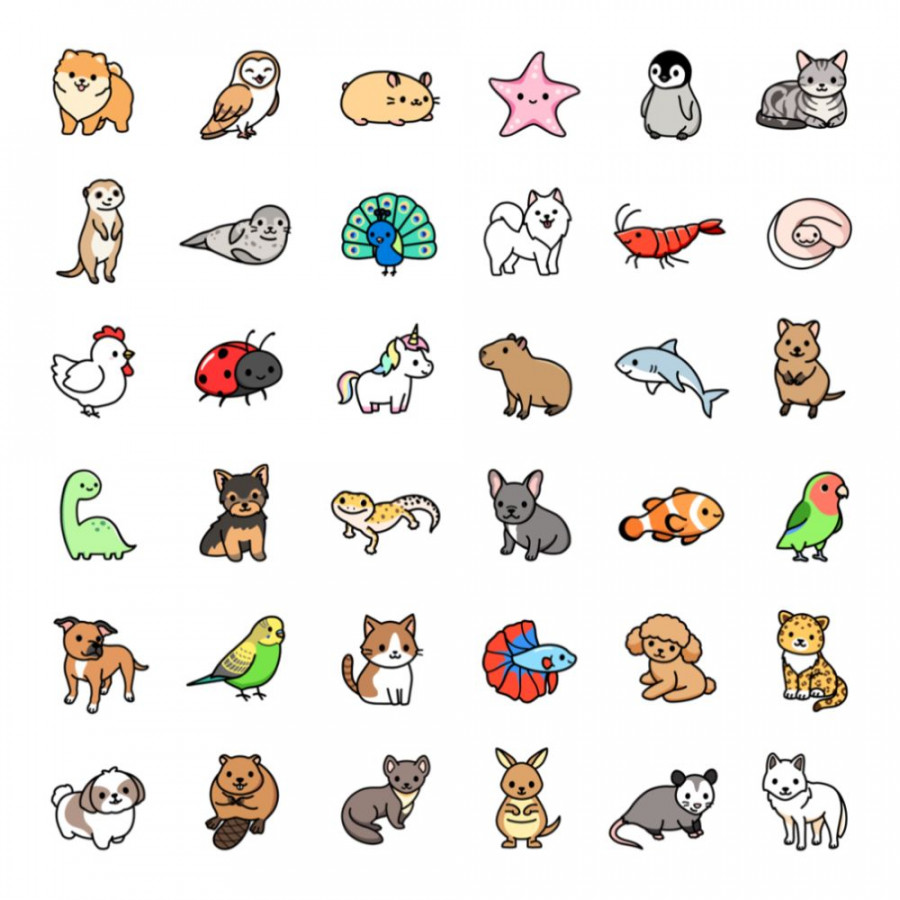 choose large sticker! Mega Cute Animals #" Sticker for Sale by