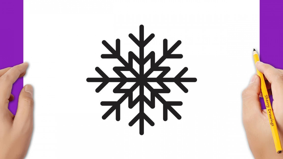 Christmas drawing: How to draw a snowflake easy