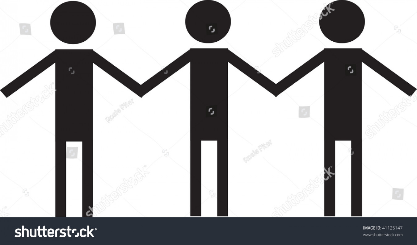 Clip Art Illustration Three People Holding Stock Illustration